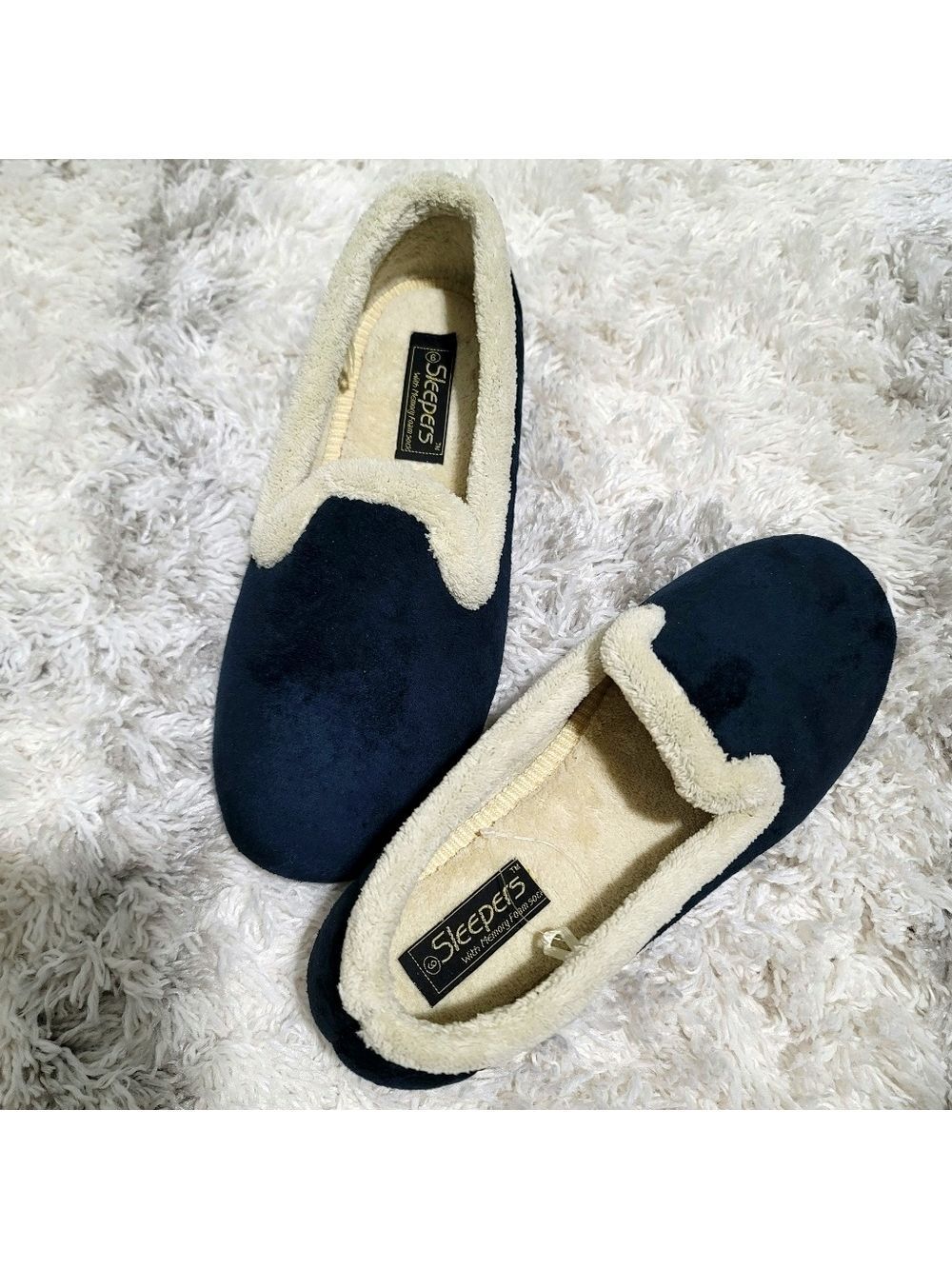 Sleepers Sophia Women's Navy Slip-On Slippers Size UK 6